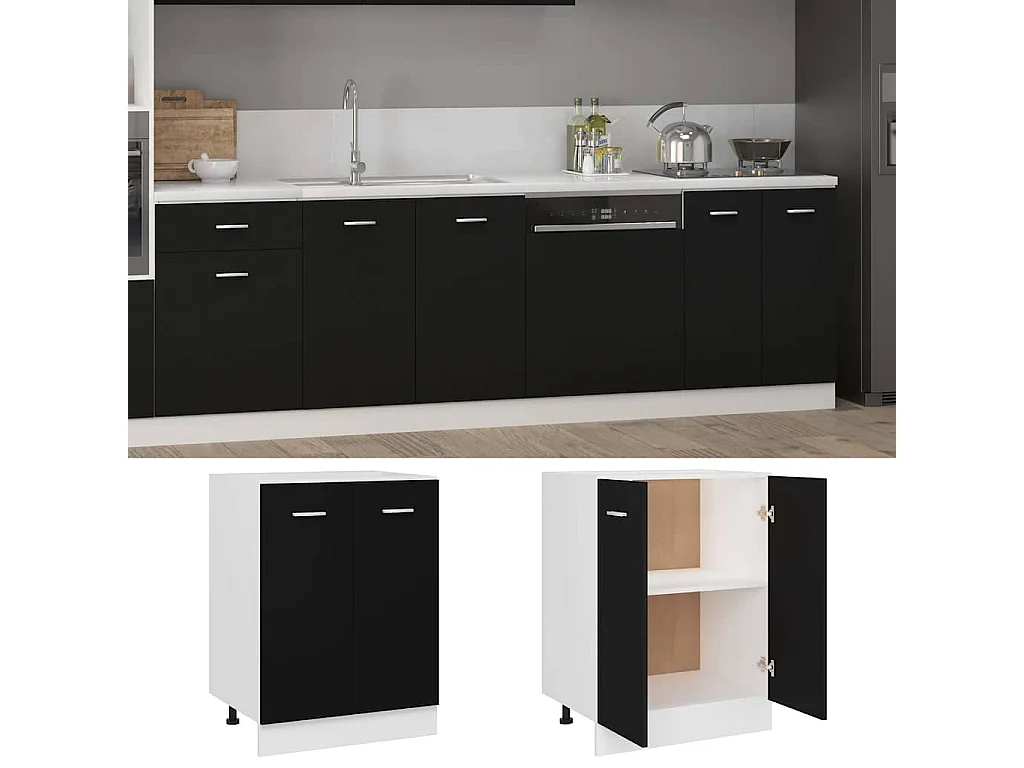 Armadio Inferiore “Lyon” Nero 60x46x81,5 cm