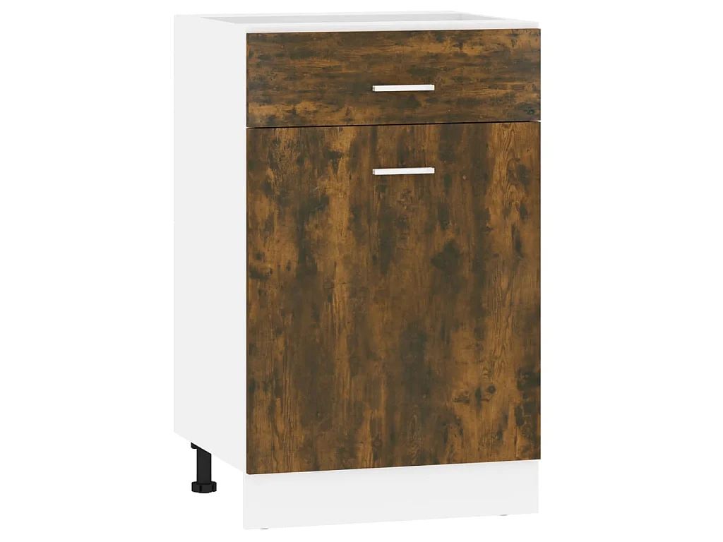 Onderkast met lade Lyon 50x46x81,5 cm bewerkt hout gerookt eiken
