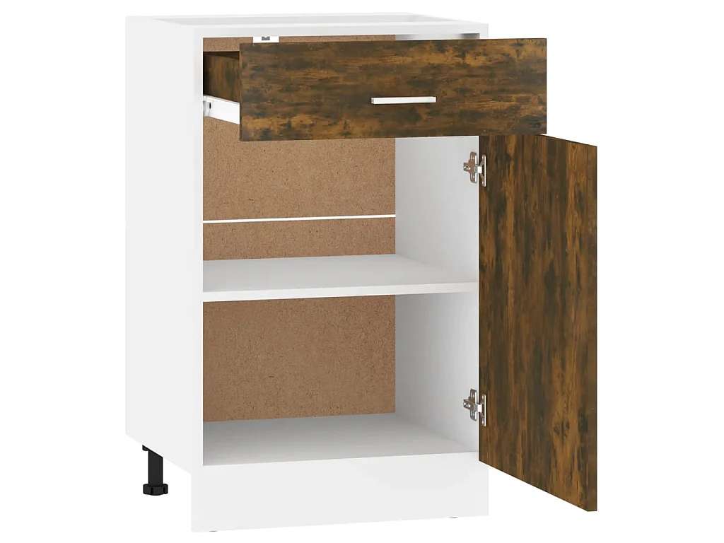 Onderkast met lade Lyon 50x46x81,5 cm bewerkt hout gerookt eiken