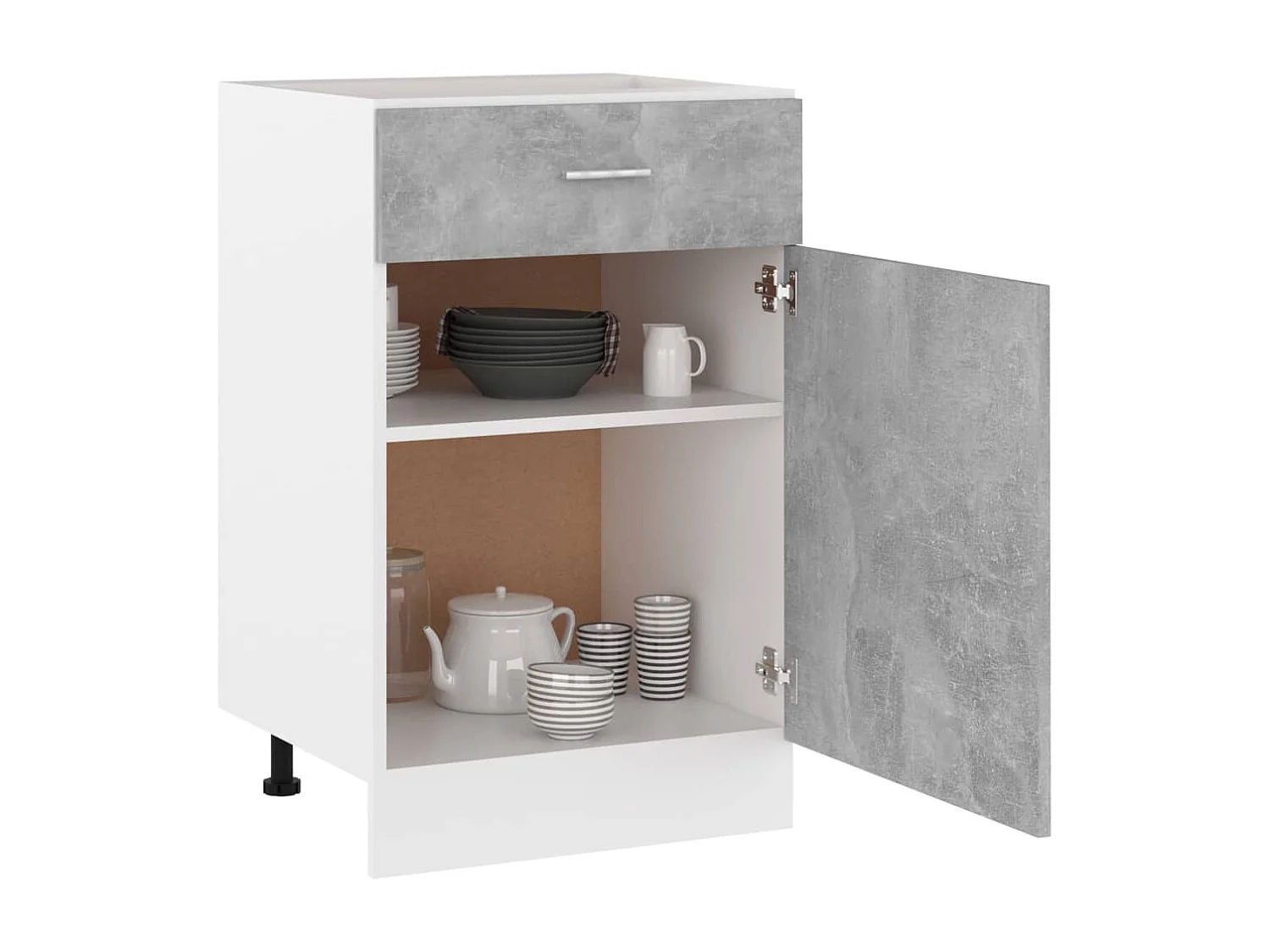 Armoire à tiroirs "Lyon" Gris béton 50 x 46 x 81,5 cm Bois d'ingénierie
