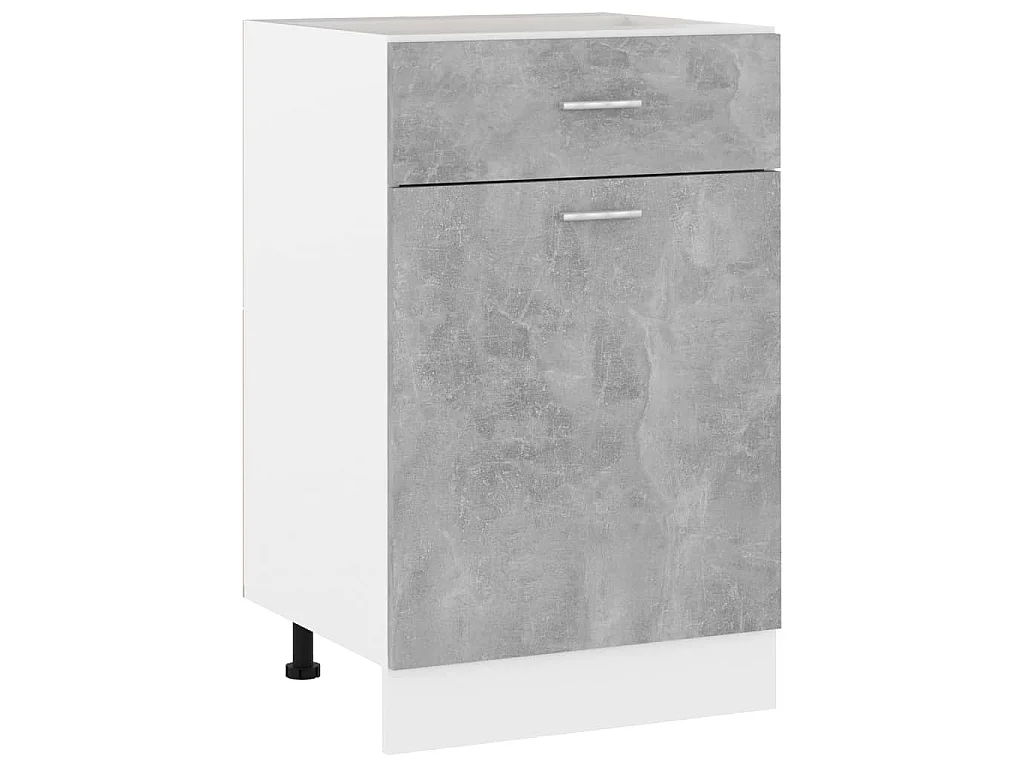 Onderkast met lade Lyon 50x46x81,5 cm bewerkt hout betongrijs