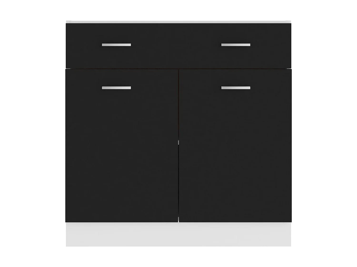 Schubunterschrank Lyon Schwarz 80x46x81,5 cm Holzwerkstoff