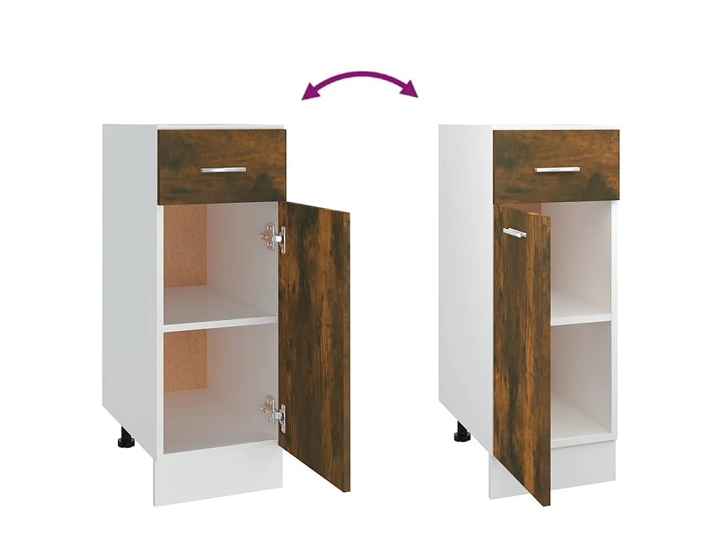 Unterschrank mit Schublade Lyon Räuchereiche 30x46x81,5 cm