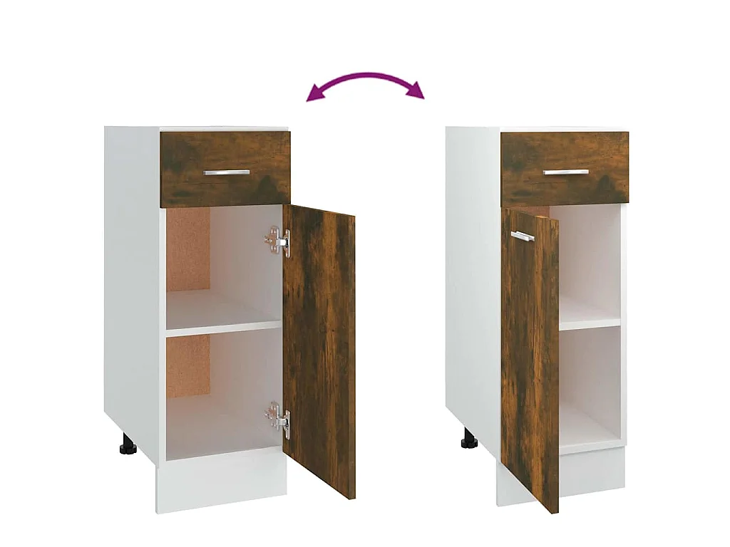 Armoire à tiroirs "Lyon" Chêne fumé 30 x 46 x 81,5 cm Bois d'ingénierie