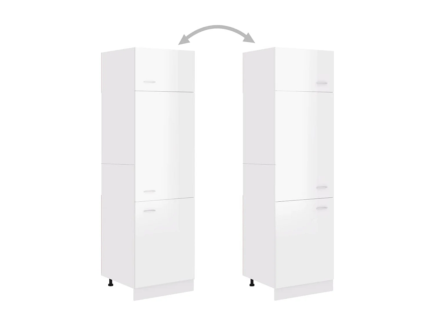 Mobile per Frigo “Lyon” Bianco Lucido 60x57x207 cm