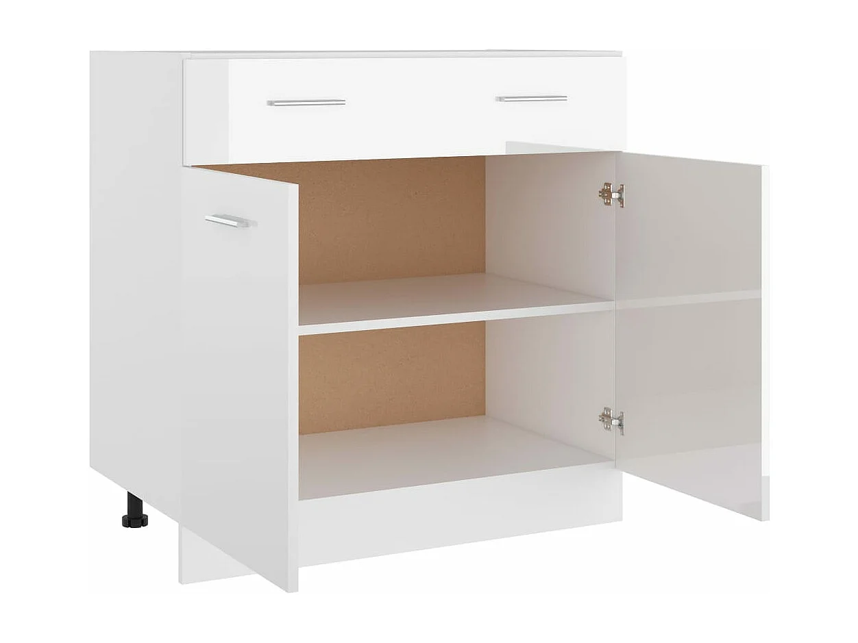 Armoire de plancher à tiroir "Lyon" Blanc brillant