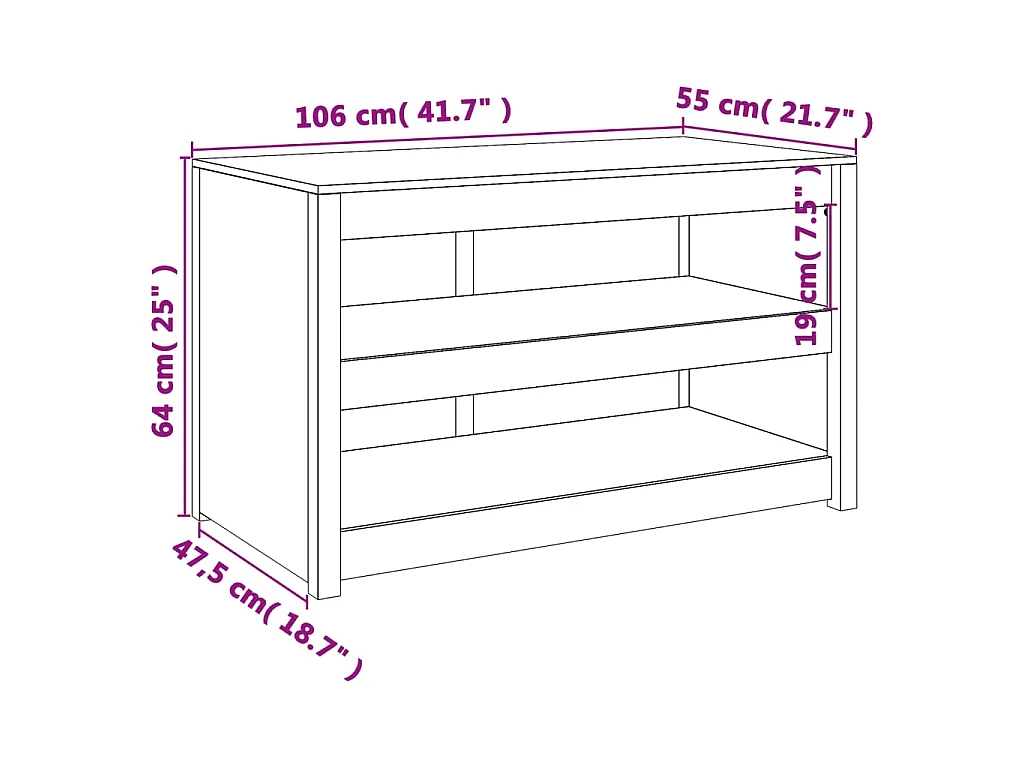Outdoor-Küchenschrank MEPPEL  106x55x64 cm Massivholz Douglasie