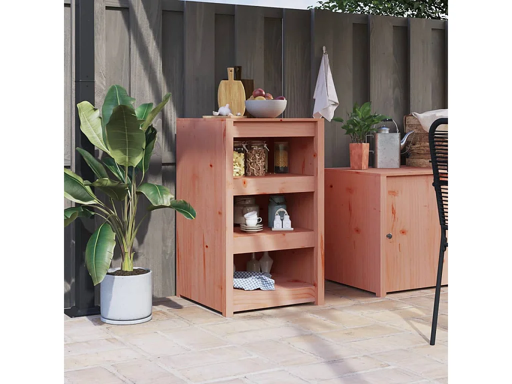 Armoire de cuisine d'extérieur MEPPEL 55x55x92 cm bois massif douglas