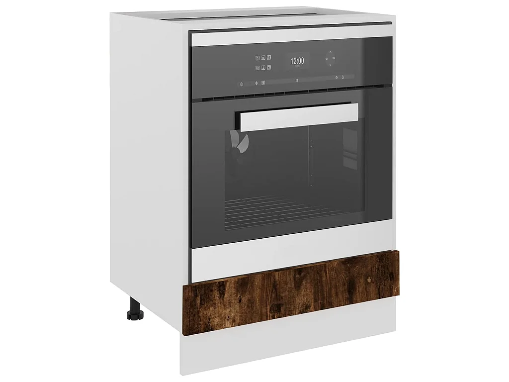Ovenkast Lyon 60x46x81,5 cm bewerkt hout gerookt eikenkleurig