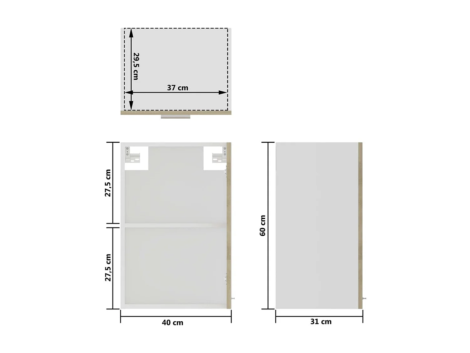 Hangkast Lyon 40x31x60 cm bewerkt hout sonoma eikenkleurig