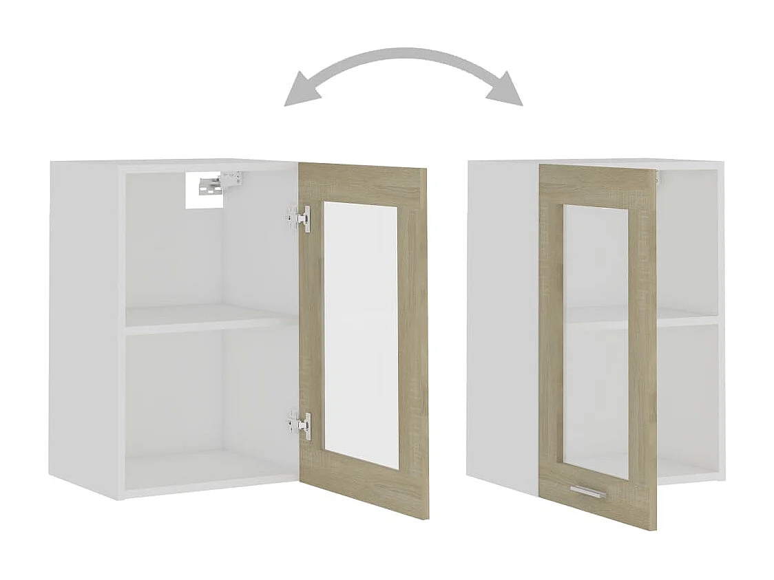 Vitrine suspendue "Lyon" Chêne Sonoma 40 x 31 x 60 cm Bois d'ingénierie