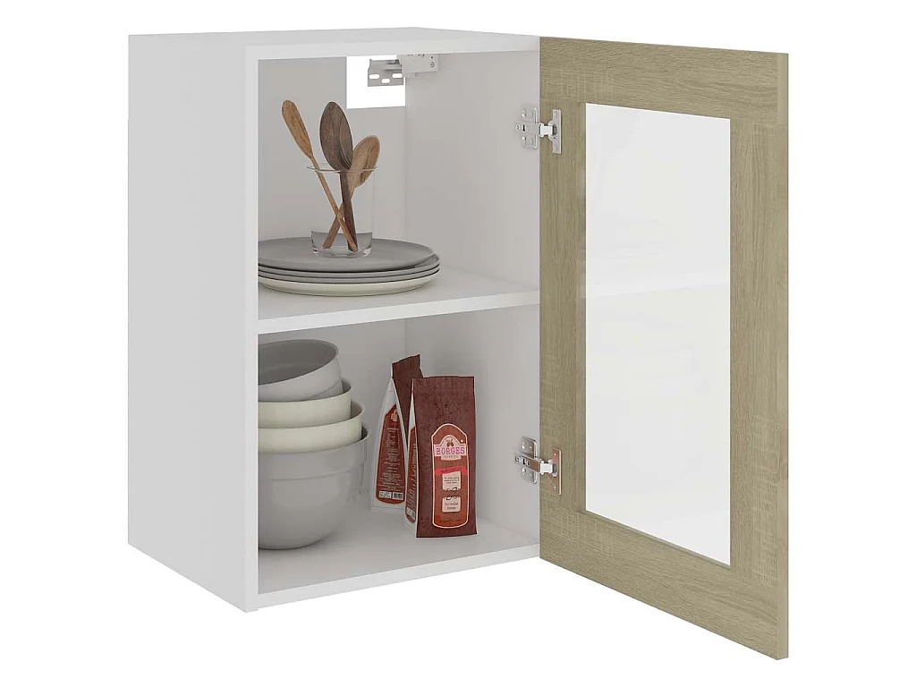 Vitrine suspendue "Lyon" Chêne Sonoma 40 x 31 x 60 cm Bois d'ingénierie