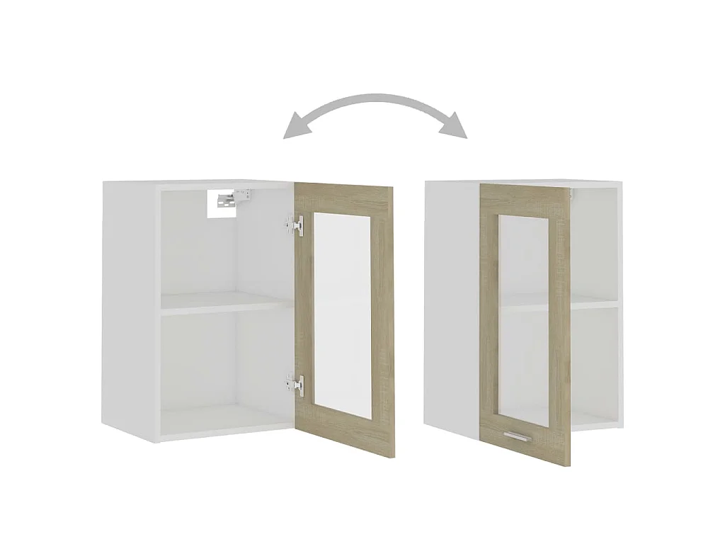 Vitrine suspendue "Lyon" Chêne Sonoma 40 x 31 x 60 cm Bois d'ingénierie