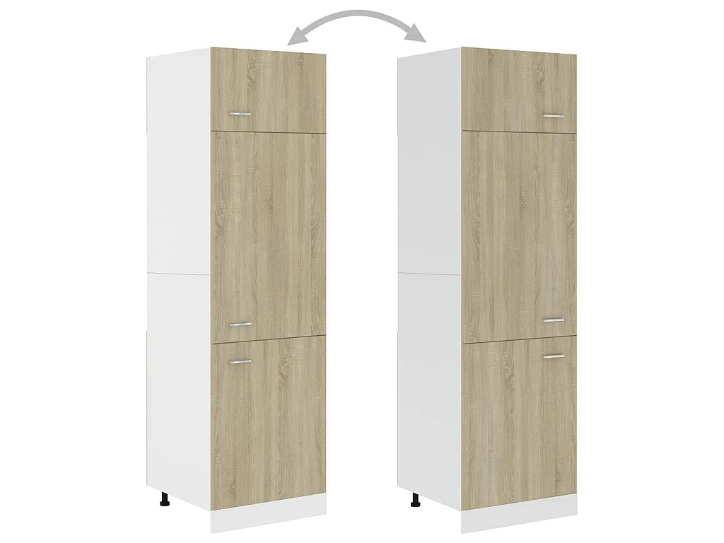 Mobile per Frigo Rovere Sonoma 60x57x207 cm Legno Multistrato