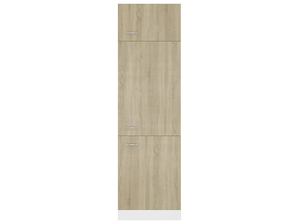 Mobile per Frigo Rovere Sonoma 60x57x207 cm Legno Multistrato