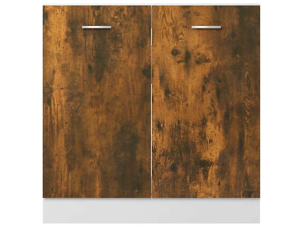 Meuble sous évier "Lyon" Chêne fumé 80 x 46 x 81,5 cm Bois d'ingénierie
