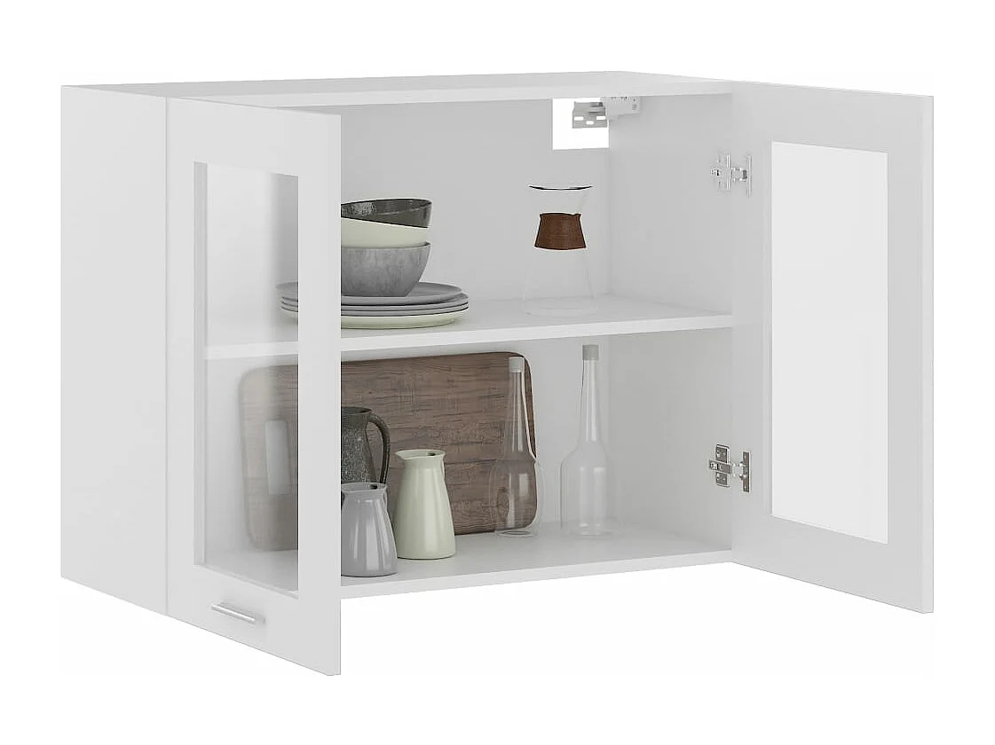 Armário de parede c/ vidro “Lyon” 80x31x60 cm branco