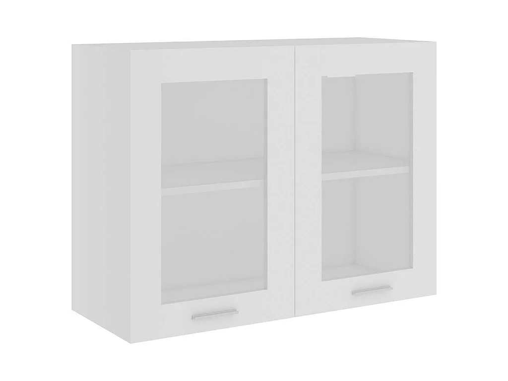 Vitrine suspendue "Lyon" Blanc 80 x 31 x 60 cm Bois d'ingénierie