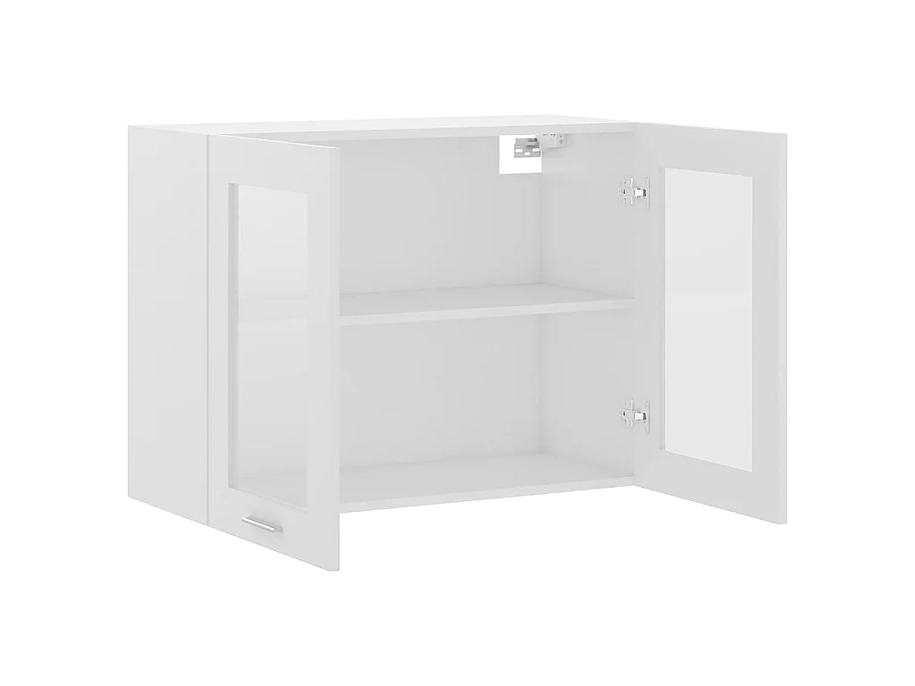 Vitrine suspendue "Lyon" Blanc 80 x 31 x 60 cm Bois d'ingénierie