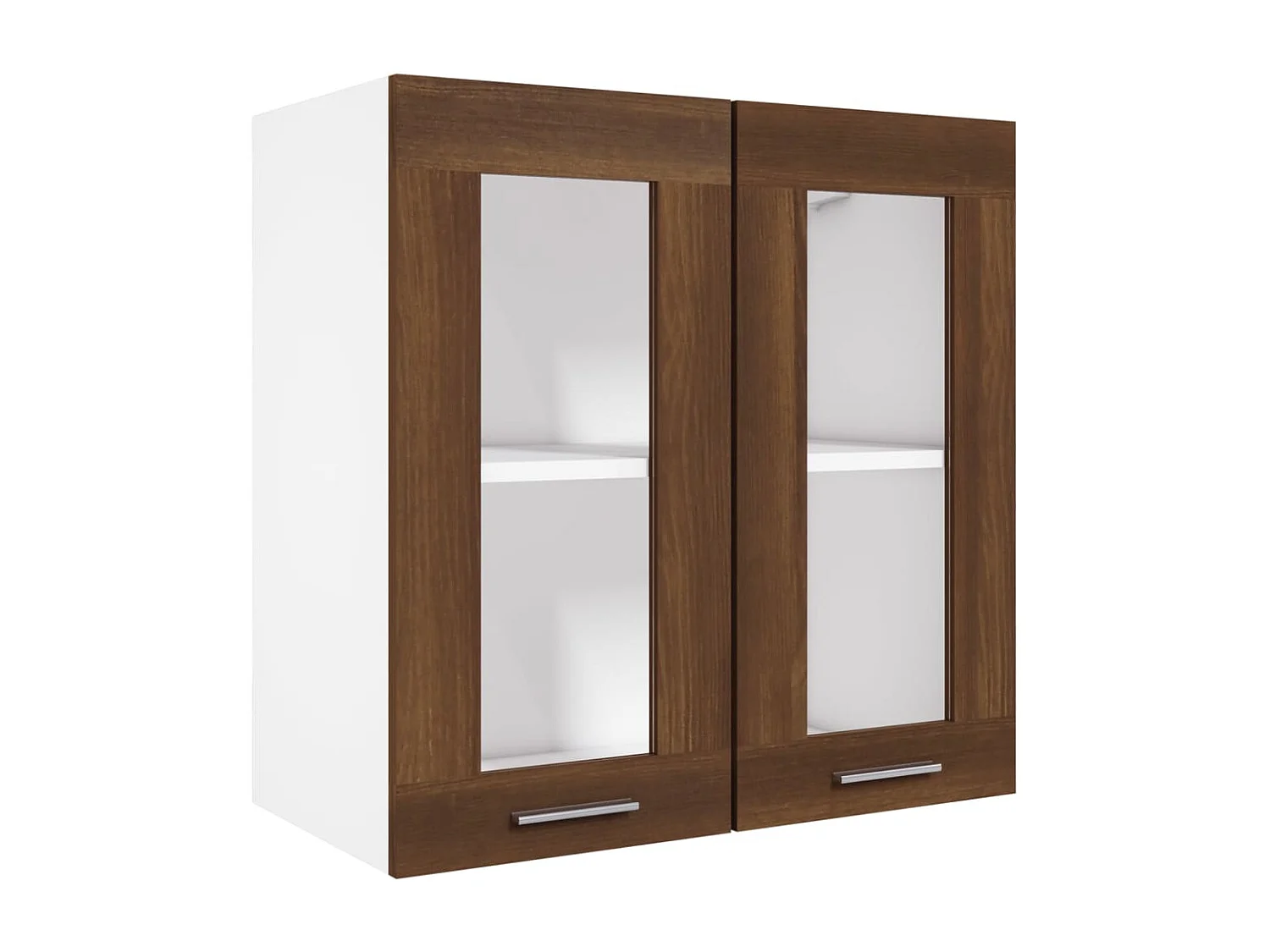 Vitrinekast hangend Lyon 60x31x60 cm bewerkt hout bruin eikenkleur