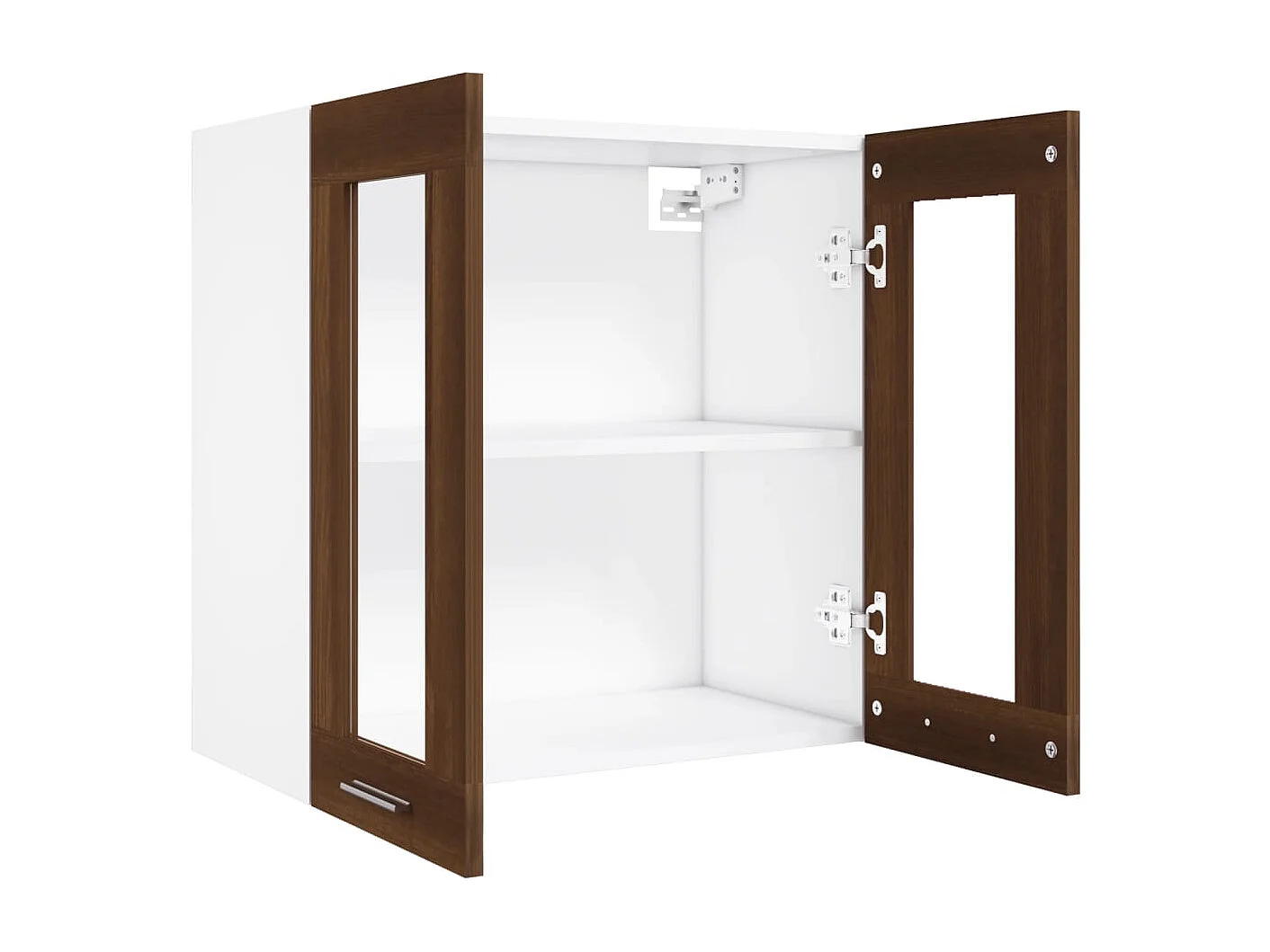 Vitrinekast hangend Lyon 60x31x60 cm bewerkt hout bruin eikenkleur