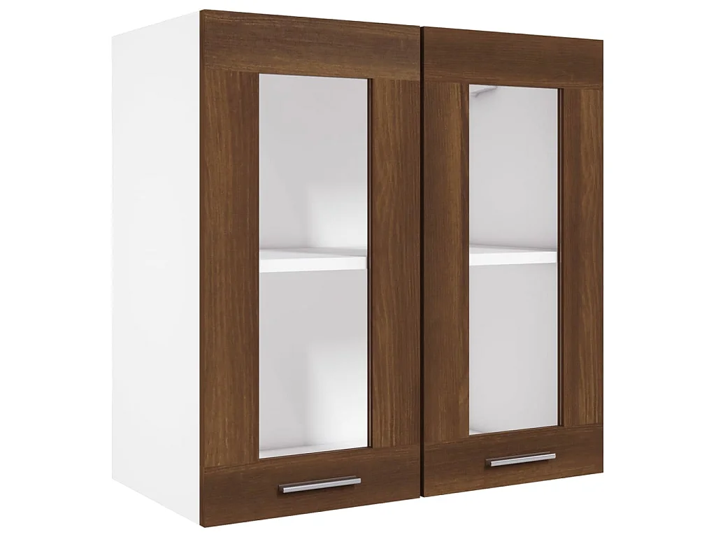 Vitrine suspendue "Lyon" Chêne brun 60 x 31 x 60 cm Bois d'ingénierie