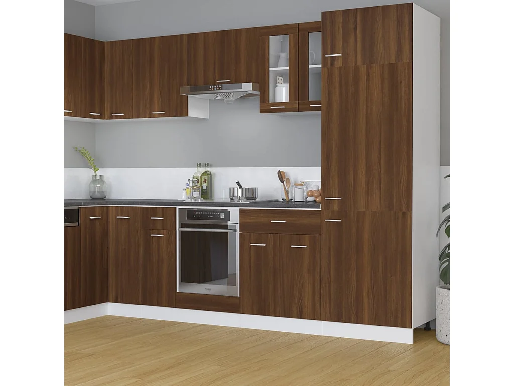 Vitrine suspendue "Lyon" Chêne brun 60 x 31 x 60 cm Bois d'ingénierie