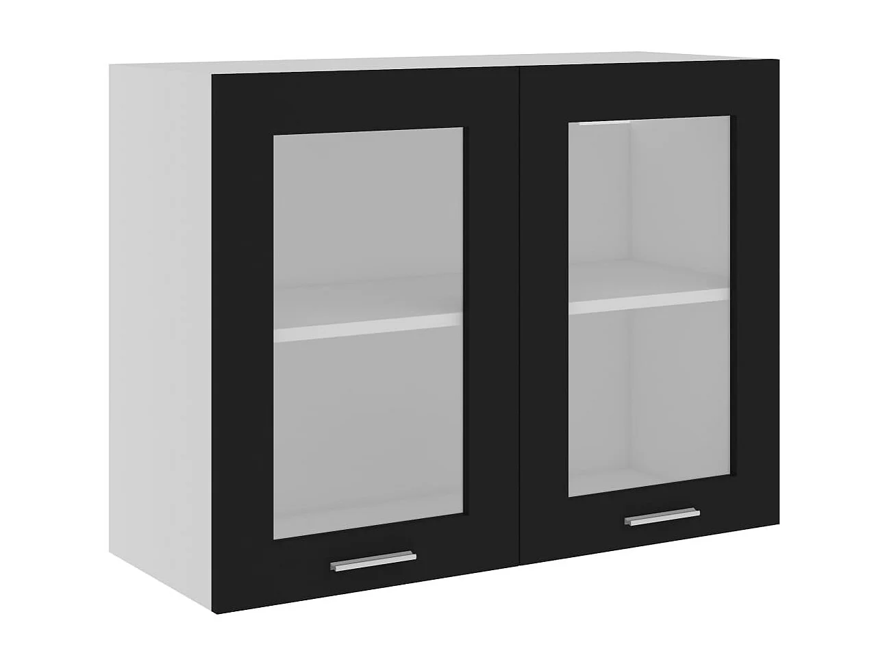 Vitrine suspendue "Lyon" Noir 80 x 31 x 60 cm Bois d'ingénierie
