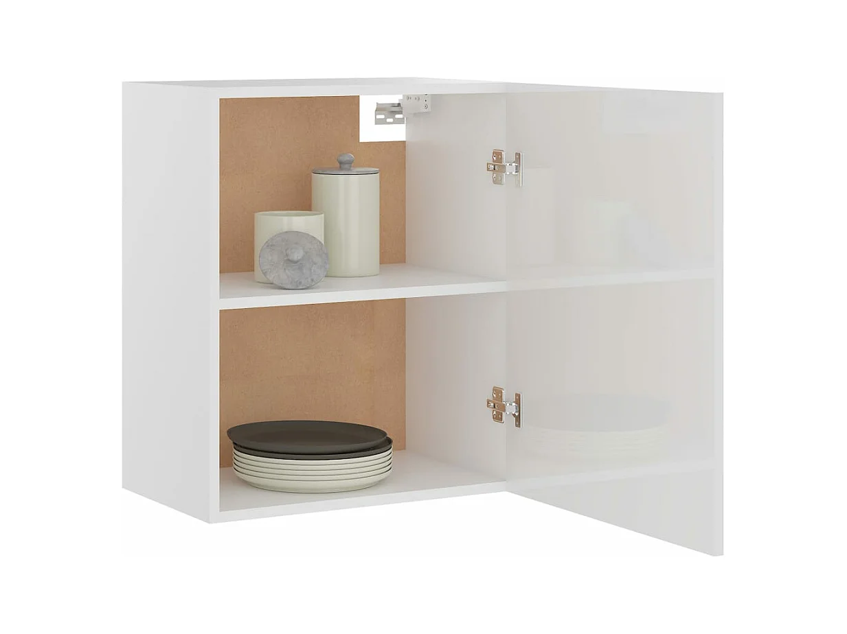 Hängeschrank Lyon Hochglanz-Weiß 50x31x60 cm Holzwerkstoff