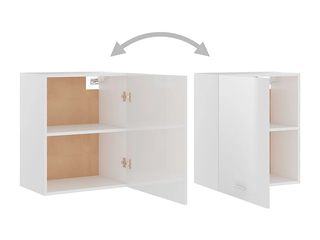 Armoire suspendue "Lyon" Blanc brillant 50 x 31 x 60 cm Bois d'ingénierie