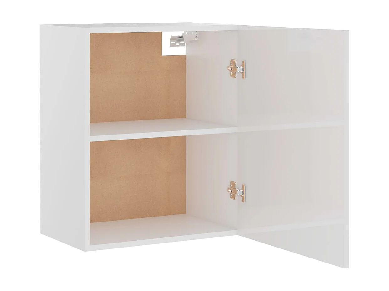Armoire suspendue "Lyon" Blanc brillant 50 x 31 x 60 cm Bois d'ingénierie