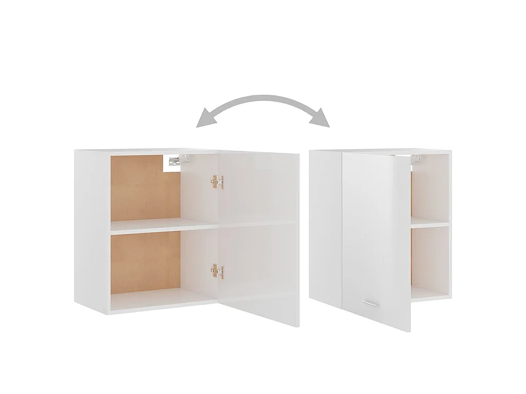 Hängeschrank Lyon Hochglanz-Weiß 50x31x60 cm Holzwerkstoff