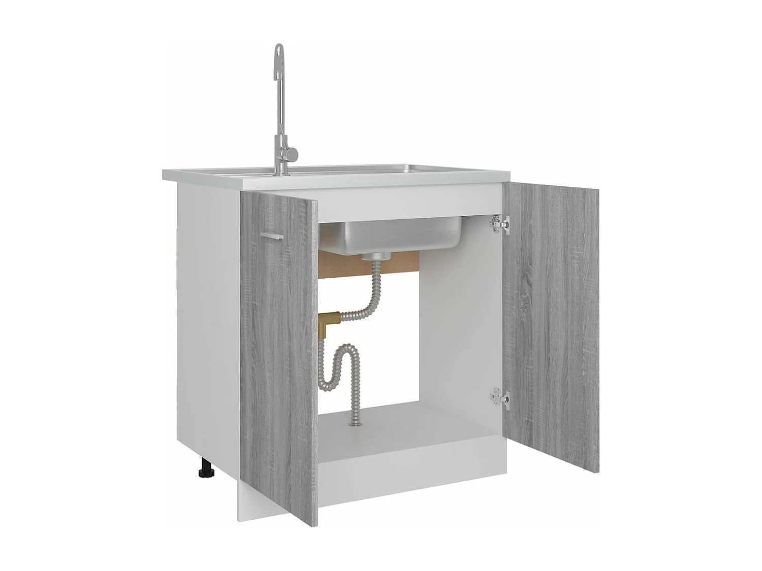 Mueble bajo fregadero "Lyon" gris Sonoma 80x46x81,5 cm madera de ingeniería