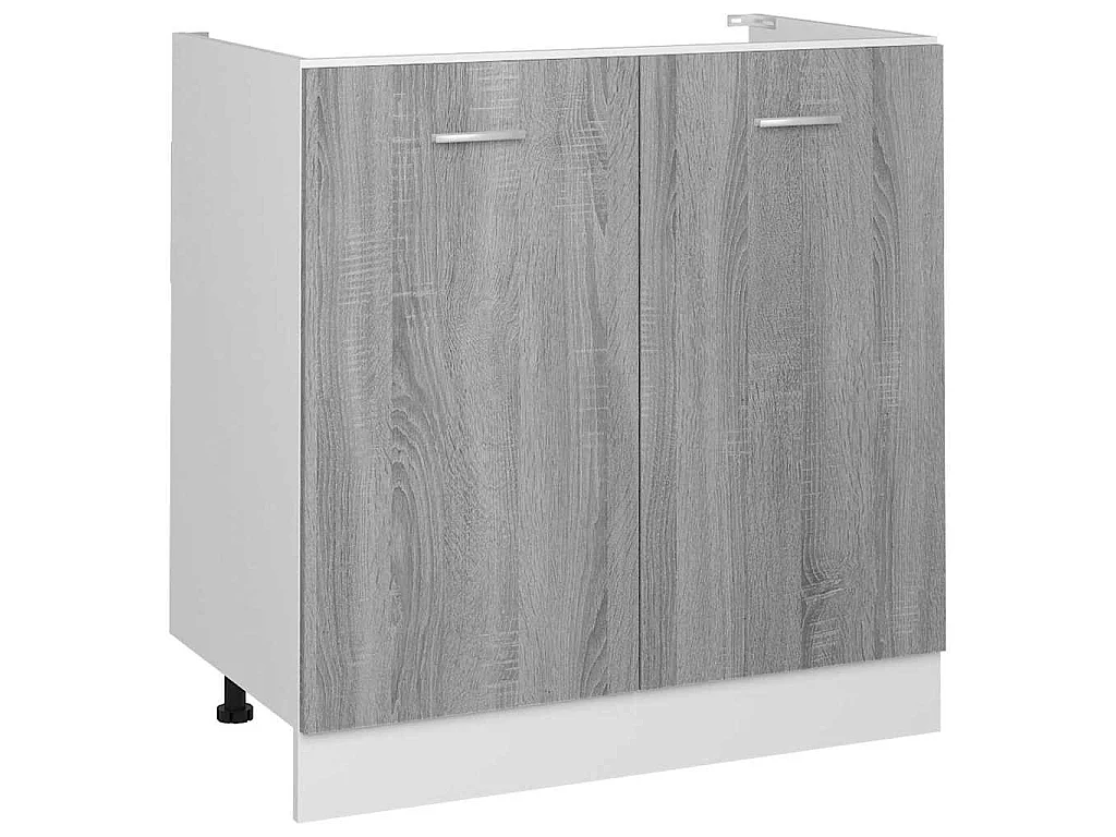 Gootsteenkast Lyon 80x46x81,5cm bewerkt hout grijs sonoma eiken