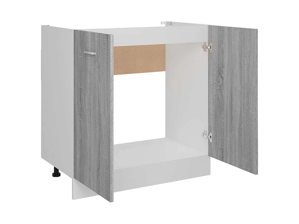 Gootsteenkast Lyon 80x46x81,5cm bewerkt hout grijs sonoma eiken