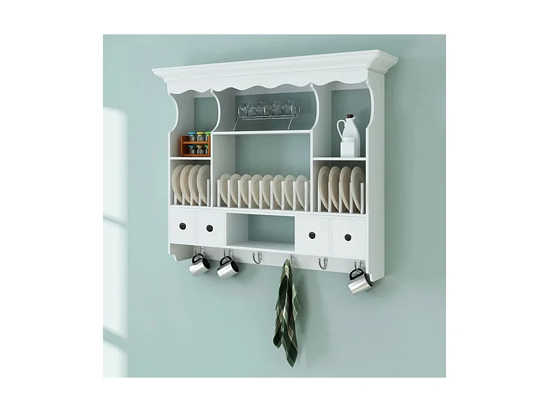Armoire murale de cuisine en bois Blanc