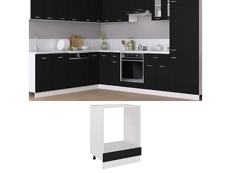 Mobile per Forno “Riga” Nero 60x46x81,5 cm