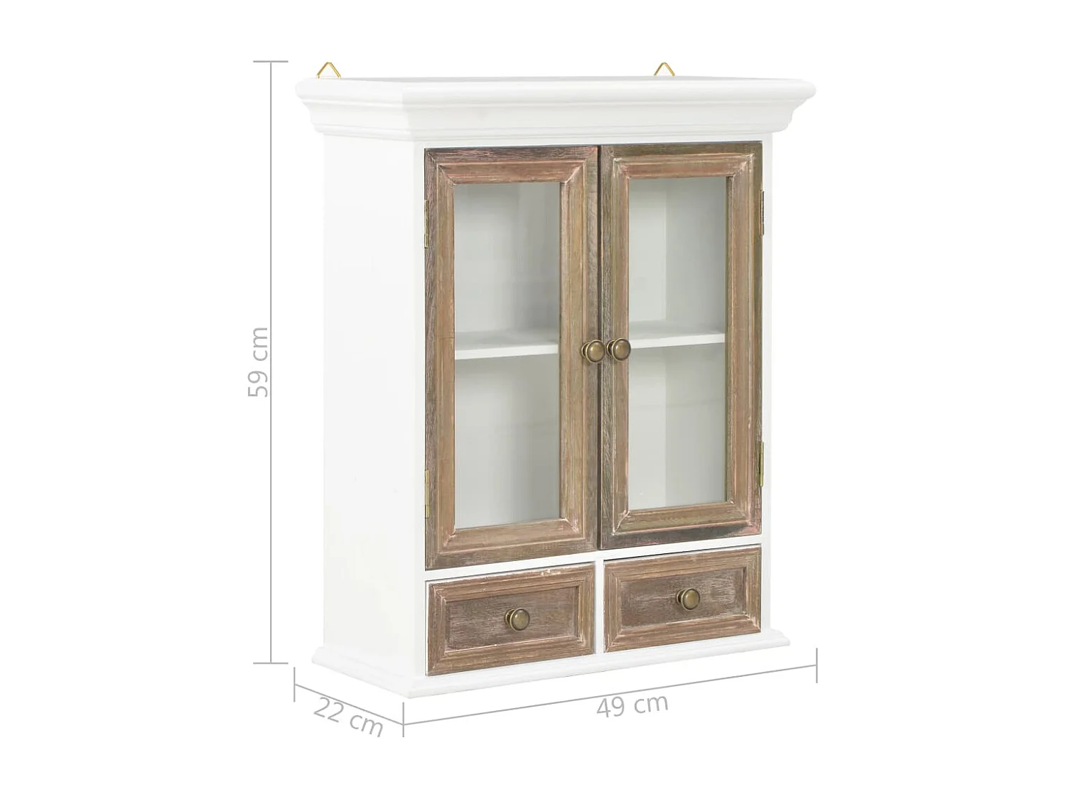 Armário de parede 49x22x59 cm derivados de madeira branco