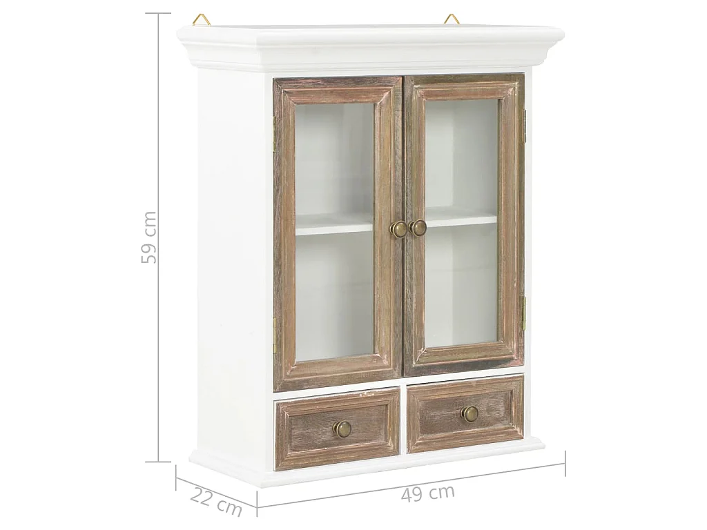 Wandkast 49x22x59 cm bewerkt hout wit