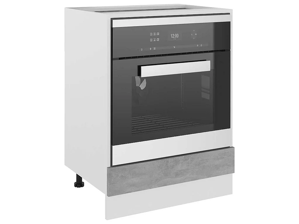 Meuble de four "Riga" Gris béton 60 x 46 x 81,5 cm Bois d'ingénierie