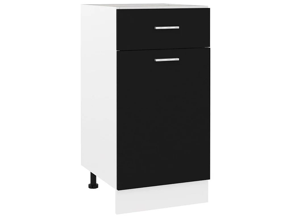 Cajón inferior "Lyon" negro, 40 x 46 x 81,5 cm, madera de ingeniería