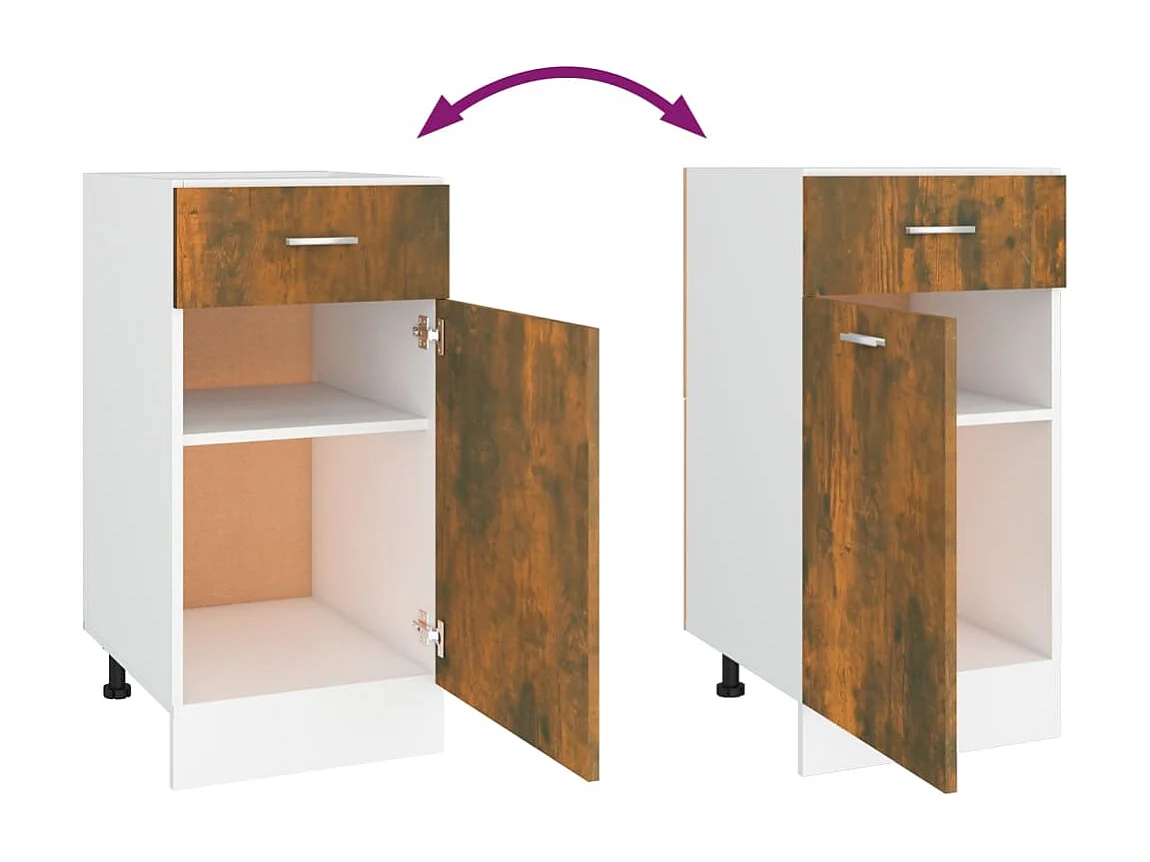 Unterschrank mit Schublade Lyon Räuchereiche 40x46x81,5 cm