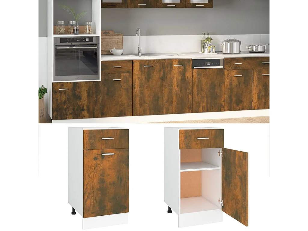 Unterschrank mit Schublade Lyon Räuchereiche 40x46x81,5 cm