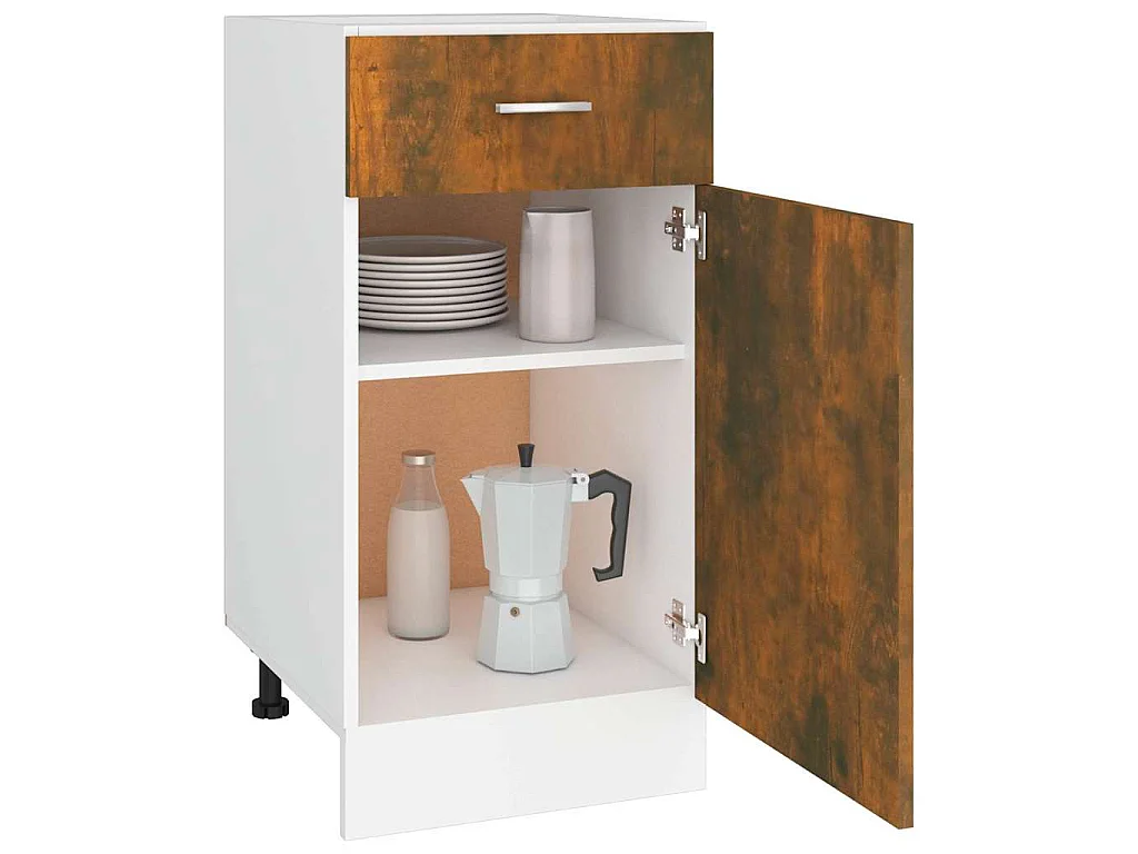 Armoire à tiroirs "Lyon" Chêne fumé 40 x 46 x 81,5 cm Bois d'ingénierie