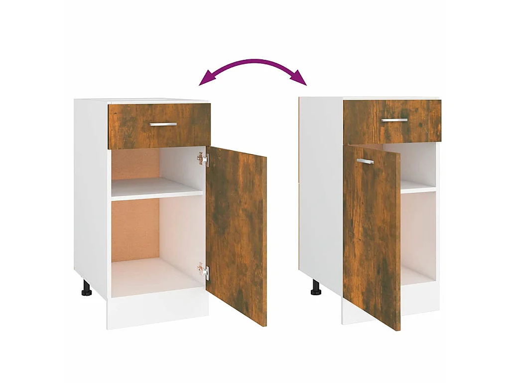 Armoire à tiroirs "Lyon" Chêne fumé 40 x 46 x 81,5 cm Bois d'ingénierie