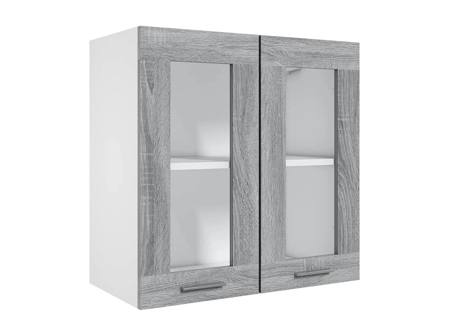 Vitrinekast hangend Lyon 60x31x60 cm bewerkt hout grijs sonoma eiken