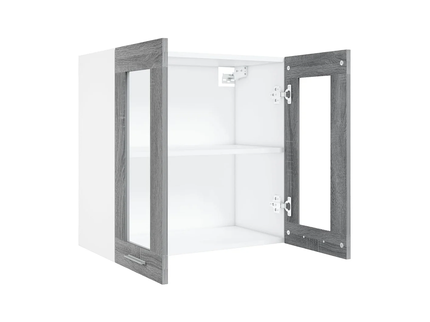 Vitrinekast hangend Lyon 60x31x60 cm bewerkt hout grijs sonoma eiken