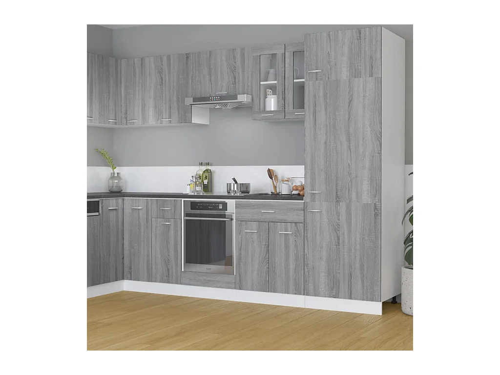 Vitrine suspendue "Lyon" Gris Sonoma 60 x 31 x 60 cm Bois d'ingénierie
