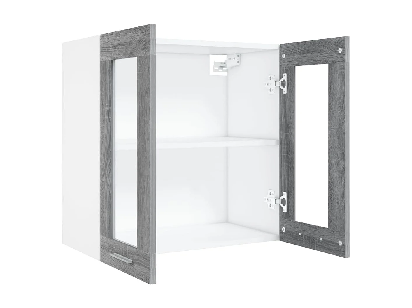 Vitrine suspendue "Lyon" Gris Sonoma 60 x 31 x 60 cm Bois d'ingénierie