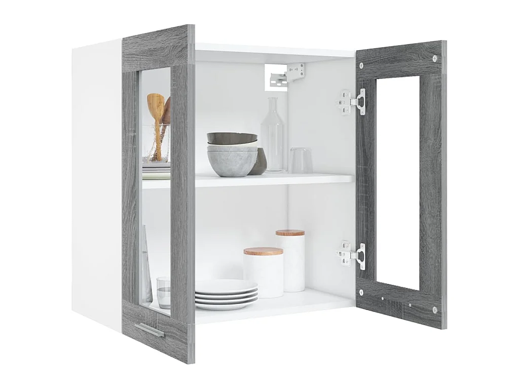 Vitrina colgante "Lyon" gris Sonoma 60x31x60 cm madera de ingeniería